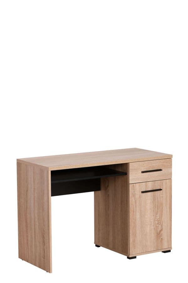 Siena Oak and Black Writing Study Desk With Drawer -11008663