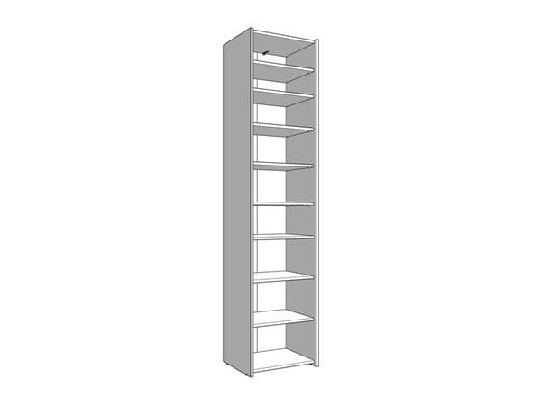 Lisbon Oak Effect Mirrored 1 Door 30 Pair Tall Slim Shoe Cabinet Cupboard - 11011486