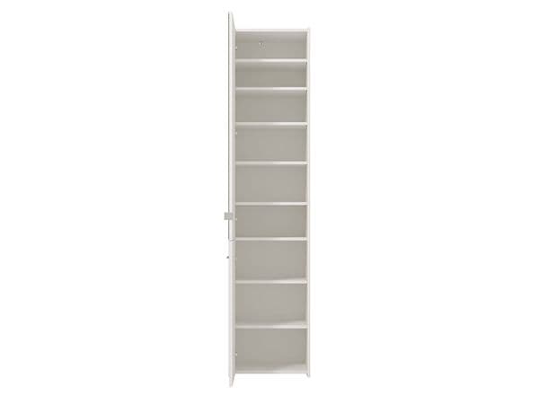 Lisbon White Mirrored 1 Door 30 Pair Tall Slim Shoe Cabinet Cupboard - 11012393