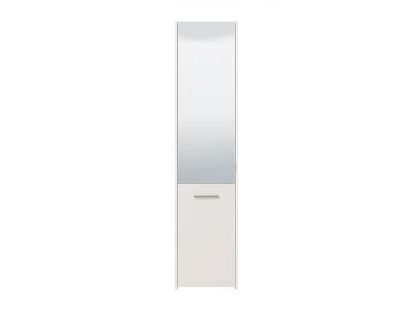 Lisbon White Mirrored 1 Door 30 Pair Tall Slim Shoe Cabinet Cupboard - 11012393