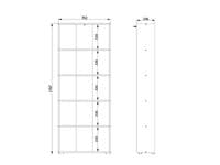 Tomaris White Slim 176.5cm Tall Bookcase Bookshelf Shelving Unit - 11011438