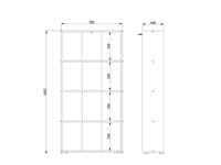 Tomaris White Slim Low Short Bookcase Bookshelf Shelving Unit - 11011436