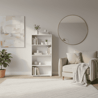 Tomaris White Slim Low Short Bookcase Bookshelf Shelving Unit - 11011436