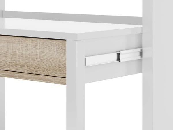 Kehlani Extendable Artic White and Oak Dressing Console Table Desk / Console Table- 0F4582A