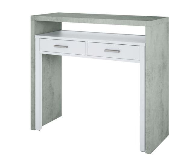 Kehlani Extendable Console Desk in Grey and White - 0L4582A