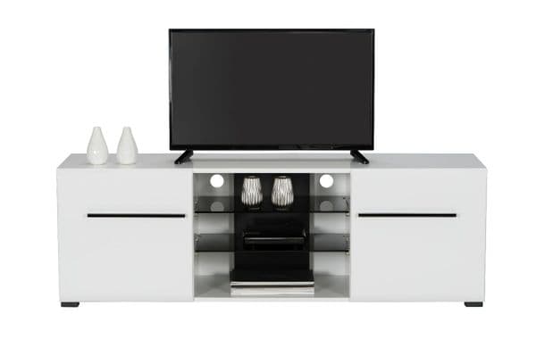 Moderna Large Tall White Gloss TV Cabinet for upto 65inch TV - 11008824