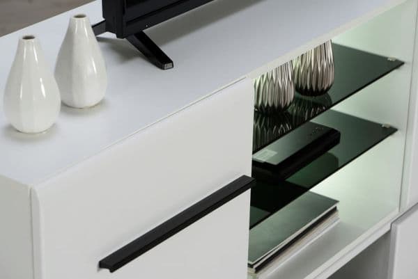 Moderna Large Tall White Gloss TV Cabinet for upto 65inch TV - 11008824