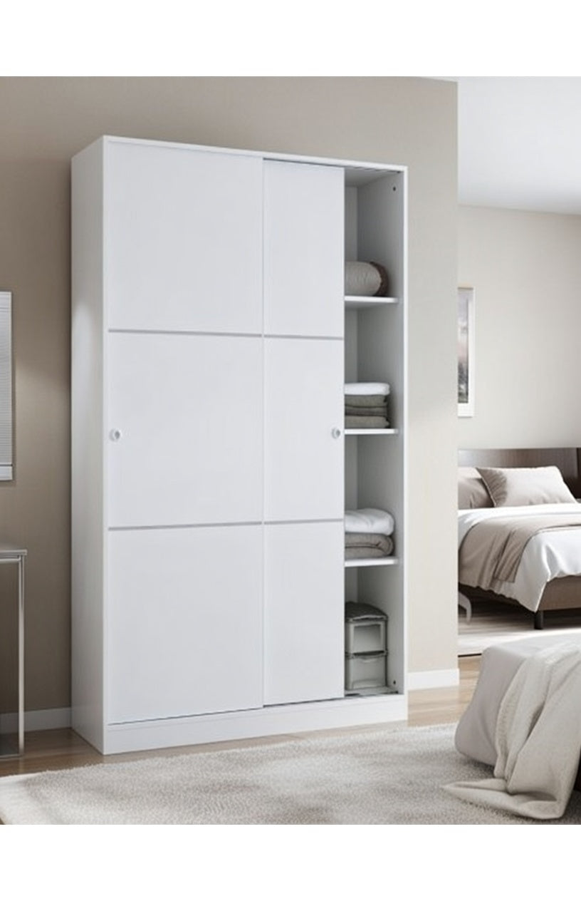 Lira Small Sliding Wardrobe in White TOP020BO