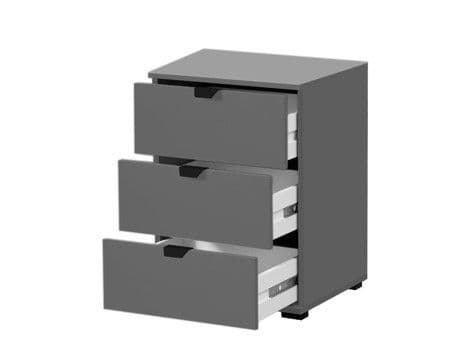 Palma Grey 3 Drawer Bedside Table - 11009016