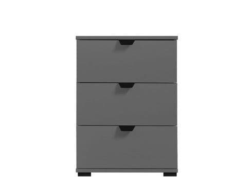 Palma Grey 3 Drawer Bedside Table - 11009016