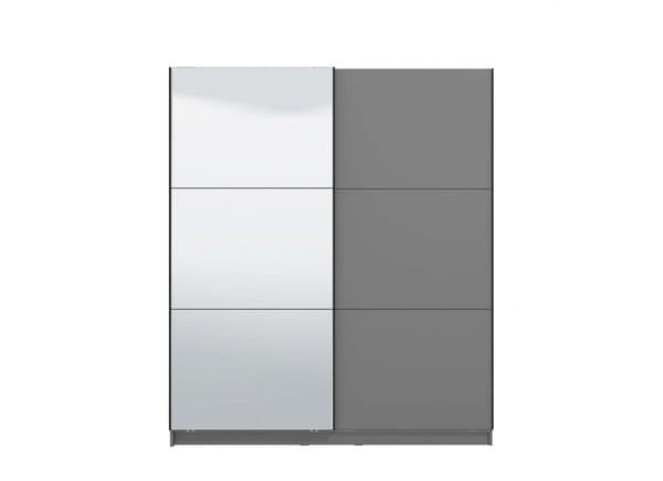 Palma Grey And Mirrored Sliding Door Wardrobe 180cm- 11011120
