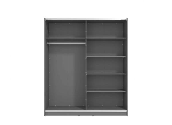 Palma Grey And Mirrored Sliding Door Wardrobe 180cm- 11011120