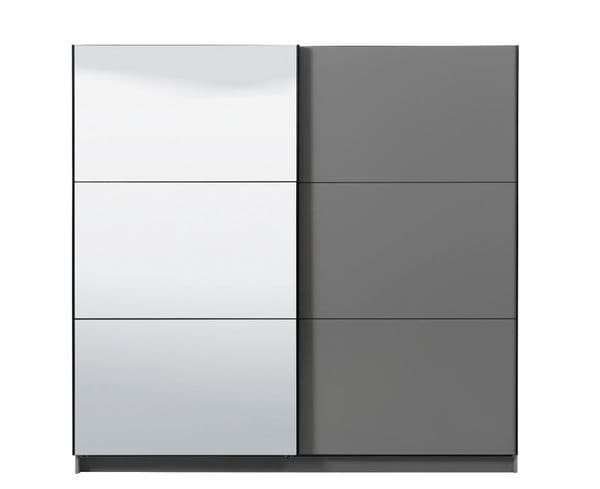 Palma Large Grey And Mirrored Sliding Door Wardrobe -11008287