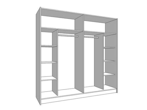 Palma Large Grey And Mirrored Sliding Door Wardrobe -11008287