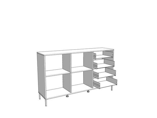 Vandelle Artisan Oak Effect And Black 2 Door 4 Drawer Sideboard Dresser - 11013378