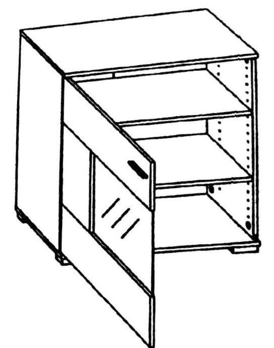 Vero White Compact Sideboard with Glass Door 74034