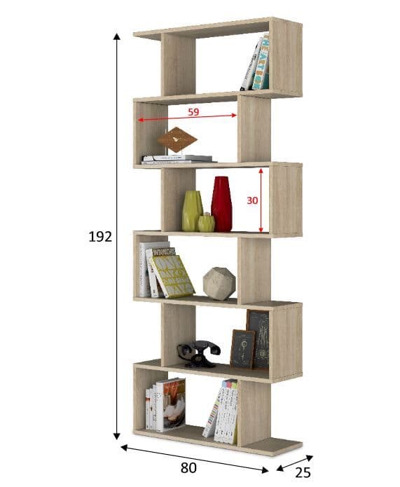 Falco Open Back Oak Effect Bookcase-301013F