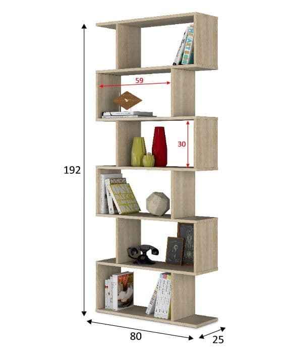 Falco Open Back Oak Effect Bookcase-301013F