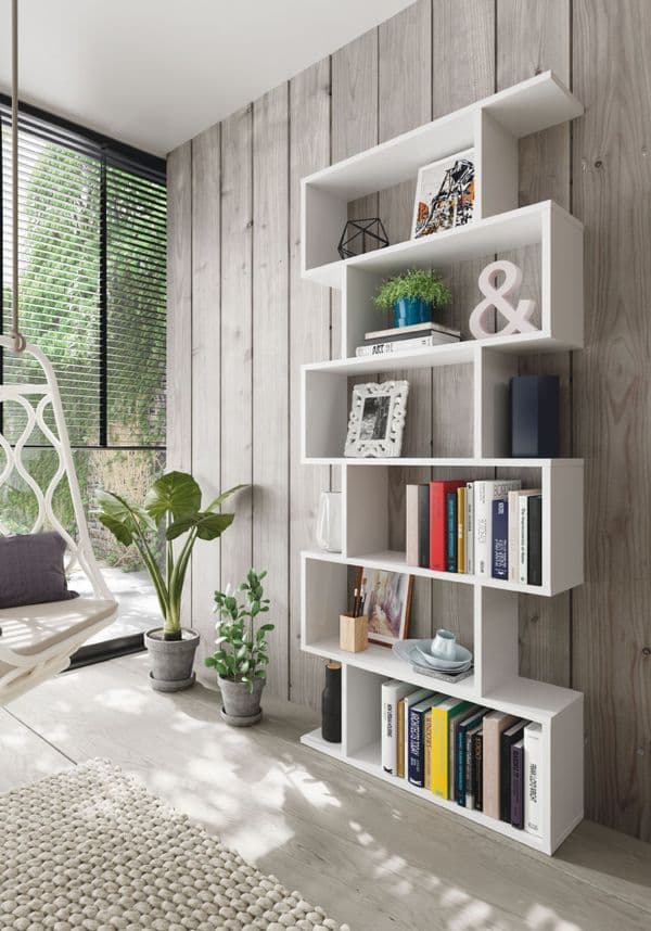Falco Open Back White Gloss Bookcase-301013BO