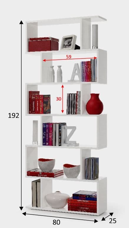 Falco Open Back White Gloss Bookcase-301013BO