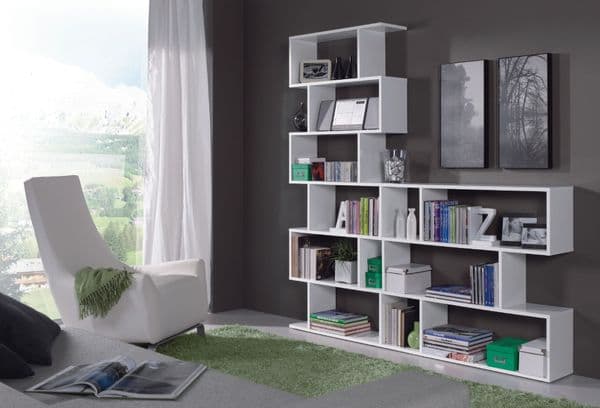 Falco Open Back White Gloss Bookcase-301013BO