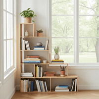 Vanneese Step Bookcase Oak Effect Bookshelf- 002255F