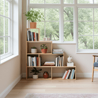 Vanneese Step Bookcase Oak Effect Bookshelf- 002255F
