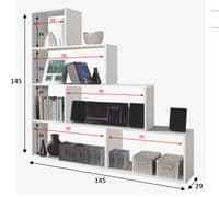Vanneese White Step Bookcase Bookshelf- 002255BO