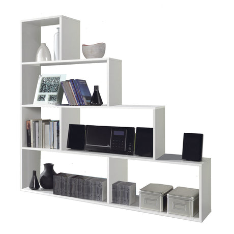 Vanneese White Step Bookcase Bookshelf- 002255BO