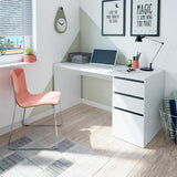 Amalno Desk with Drawers in White