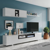 Megara White Gloss TV Cabinet With Wall Unit- 0Z6682BO