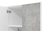 Varadero Modern 3-Door Wardrobe with Concrete and White Finish - 11011616