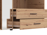 Matera 4 Door Oak Effect Wardrobe With Open Shelf And Drawers- 11008265