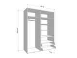 Matera 4 Door Oak Effect Wardrobe With Open Shelf And Drawers- 11008265