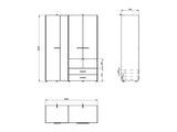 Matera 4 Door Oak Effect Wardrobe With Open Shelf And Drawers- 11008265