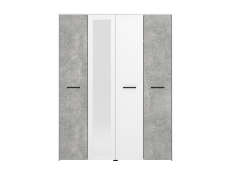 Varadero Modern 3-Door Wardrobe with Concrete and White Finish - 11011615