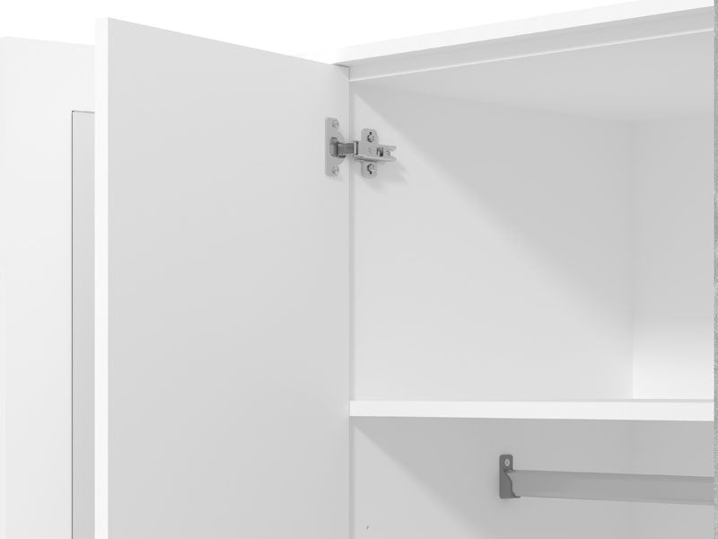 Varadero Modern 3-Door Wardrobe with Concrete and White Finish - 11011615