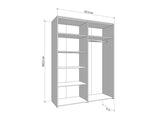 Varadero Modern 3-Door Wardrobe with Concrete and White Finish - 11011615