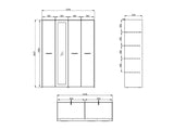 Varadero Modern 3-Door Wardrobe with Concrete and White Finish - 11011615