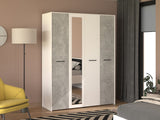 Varadero Modern 3-Door Wardrobe with Concrete and White Finish - 11011615