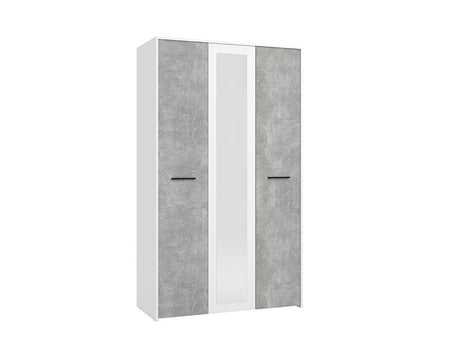 Varadero Modern 3-Door Wardrobe with Concrete and White Finish - 11011616