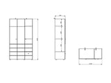 Nevaris White Narrow 3 Door 1 Drawer Space-Saving 117cm Wide Combination Wardrobe - 11014950