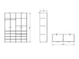 Nevaris White Narrow 4 Door Space-Saving 155cm Wide Wardrobe - 11014951