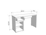 Langdon White Gloss Computer Desk With Drawer and Cupboard - 11011771
