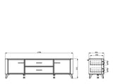 Barwen Cashmere And Oak Effect Large Wide 180cm TV Cabinet Unit - 11014490