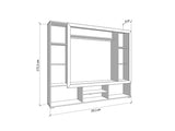 Lorenza Grey Oak Effect And Black Compact Entertaiment Unit Wall TV Cabinet - 11014757
