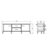 Barwen Cashmere And Oak Effect 2 Door 154cm TV Cabinet Unit - 11014453