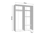 Nevaris White Narrow 4 Door Space-Saving 155cm Wide Wardrobe - 11014951
