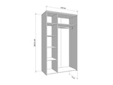 Varadero Modern 3-Door Wardrobe with Concrete and White Finish - 11011616