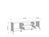 Barwen Cashmere And Oak Effect Large Wide 180cm TV Cabinet Unit - 11014490
